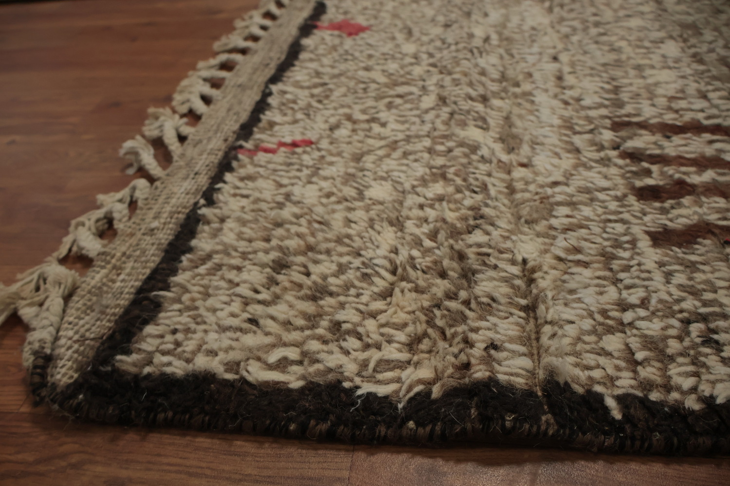Rustic Charm: Earth Tone Geometric Moroccan Wool Area Rug 8x11