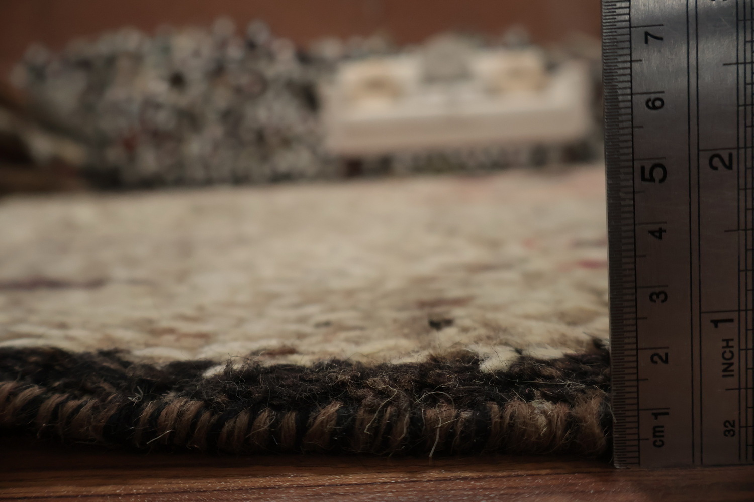 Rustic Charm: Earth Tone Geometric Moroccan Wool Area Rug 8x11