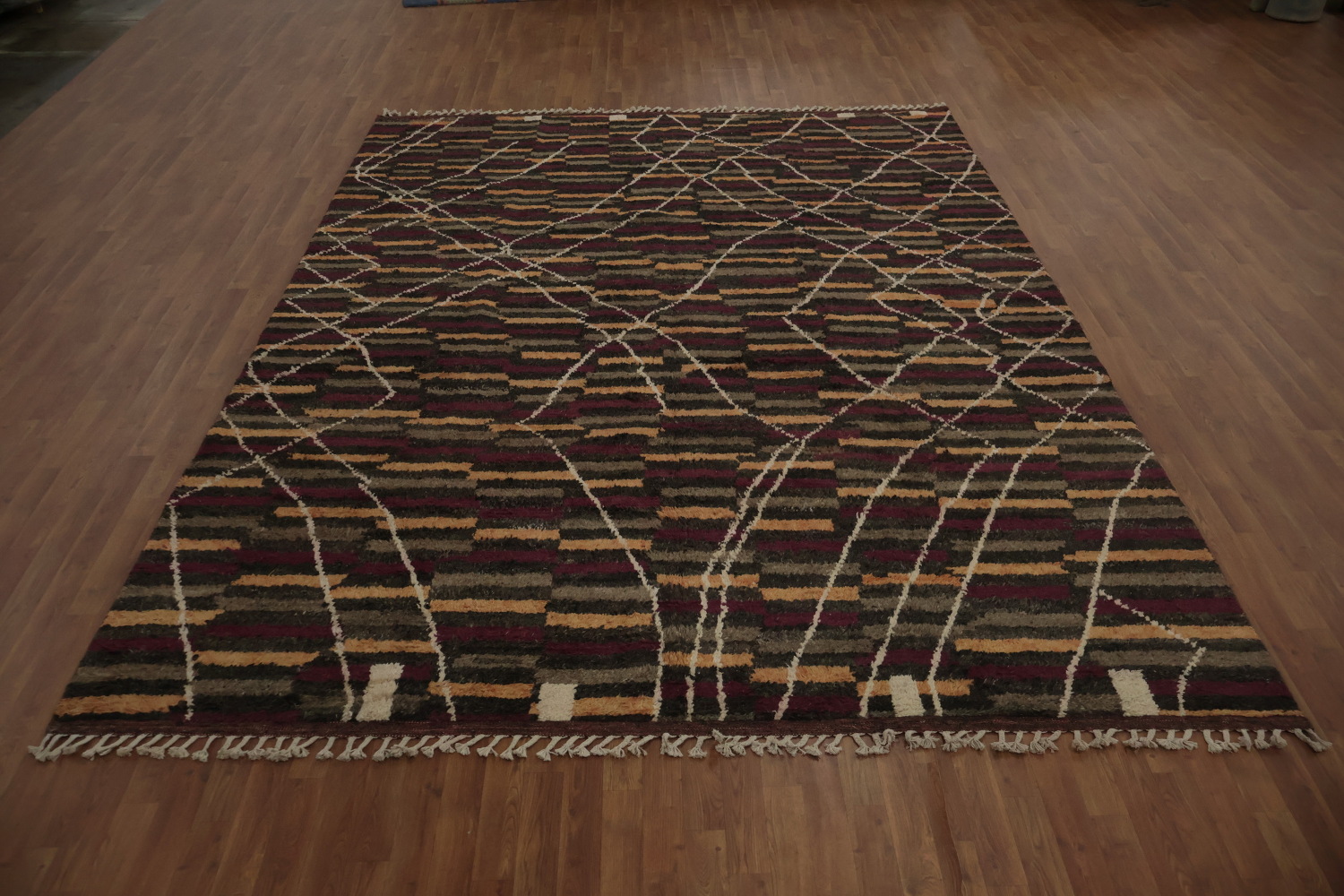 Earthy Background Moroccan Wool Area Rug 9x12 for Cozy Spaces