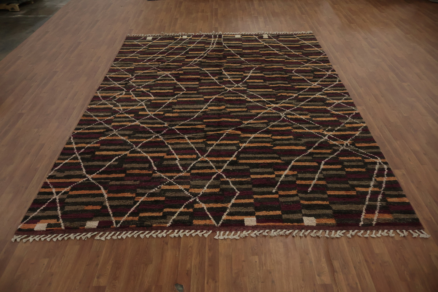 Earthy Background Moroccan Wool Area Rug 9x12 for Cozy Spaces