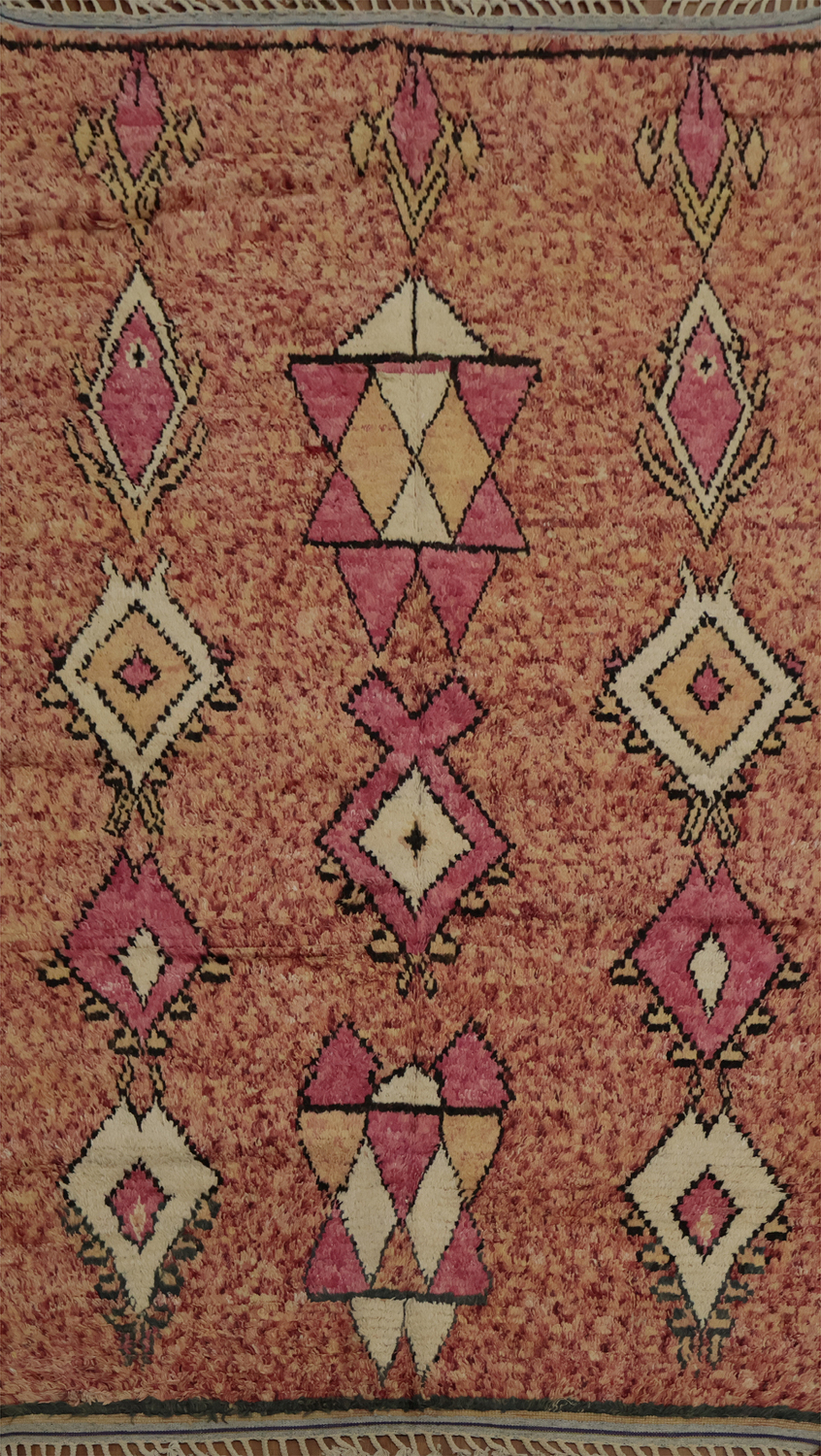Geometric Moroccan Wool Area Rug 6x10