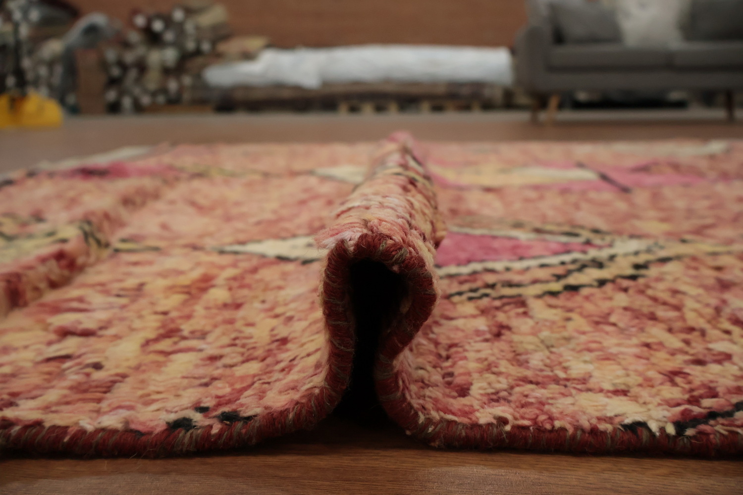 Geometric Moroccan Wool Area Rug 6x10