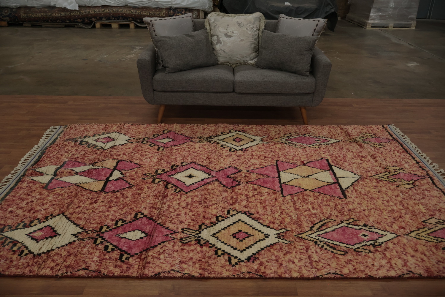 Geometric Moroccan Wool Area Rug 6x10