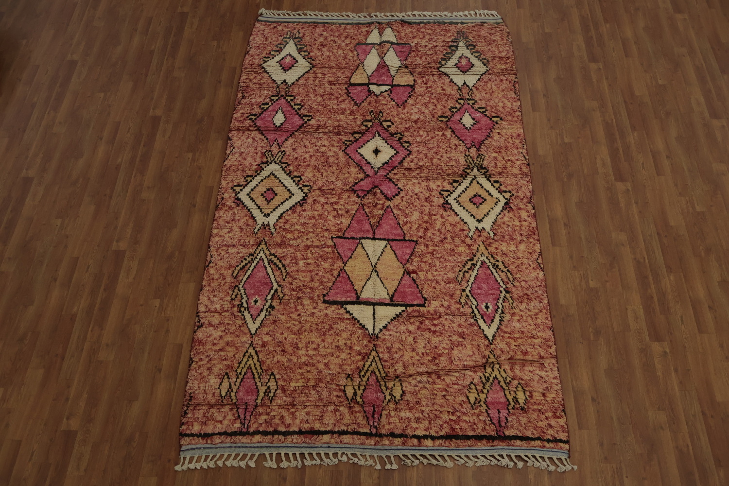 Geometric Moroccan Wool Area Rug 6x10