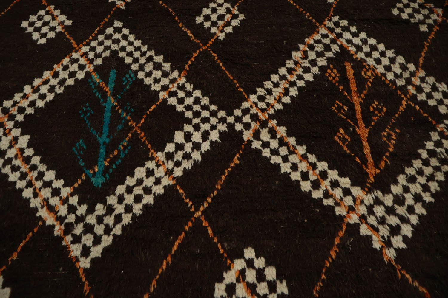 Dark-Toned Moroccan Large Rug 10x15 with Exquisite Geometric Patterns