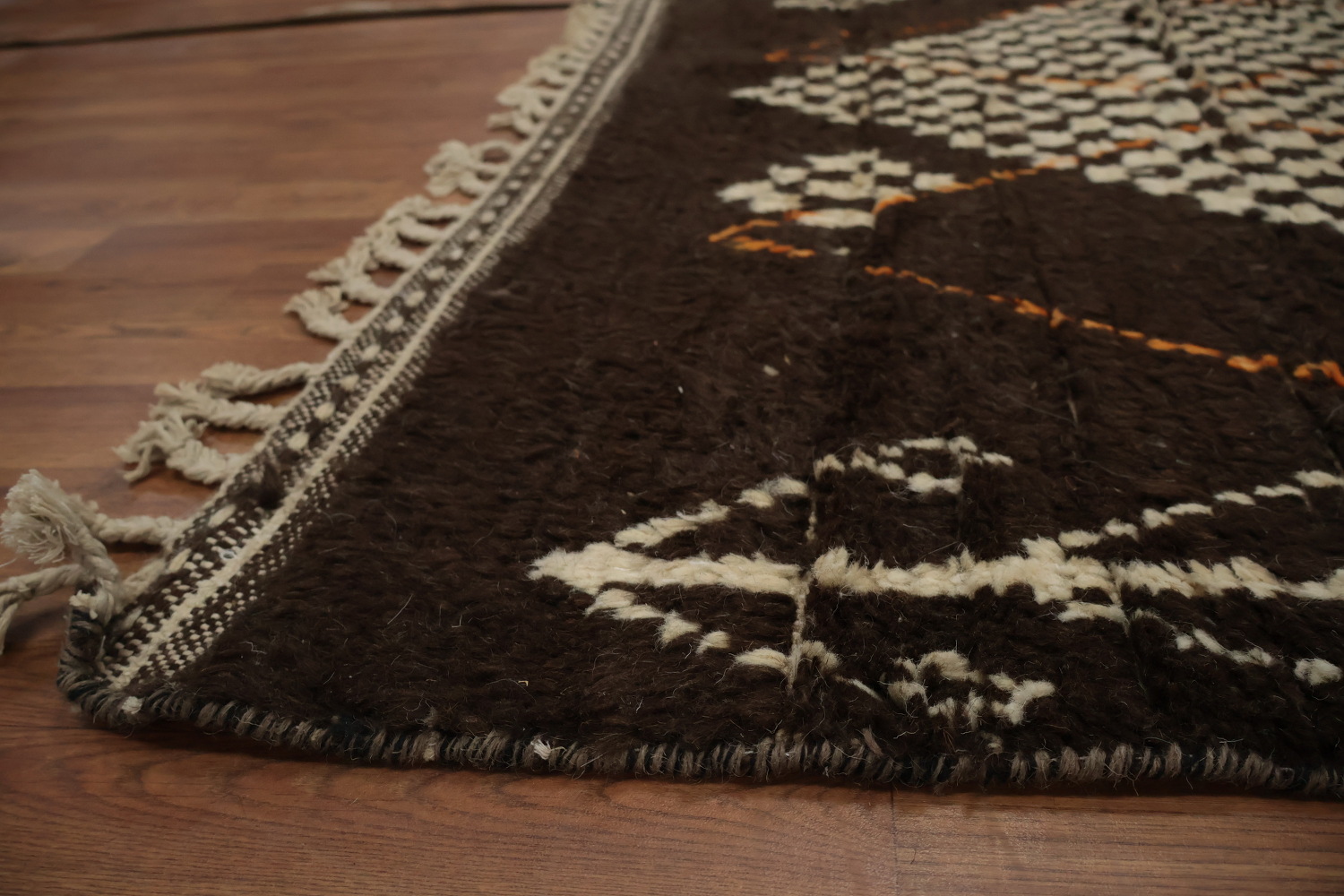 Dark-Toned Moroccan Large Rug 10x15 with Exquisite Geometric Patterns