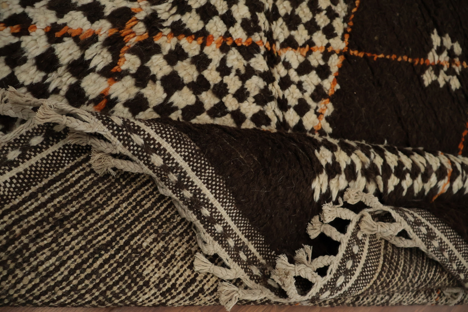 Dark-Toned Moroccan Large Rug 10x15 with Exquisite Geometric Patterns
