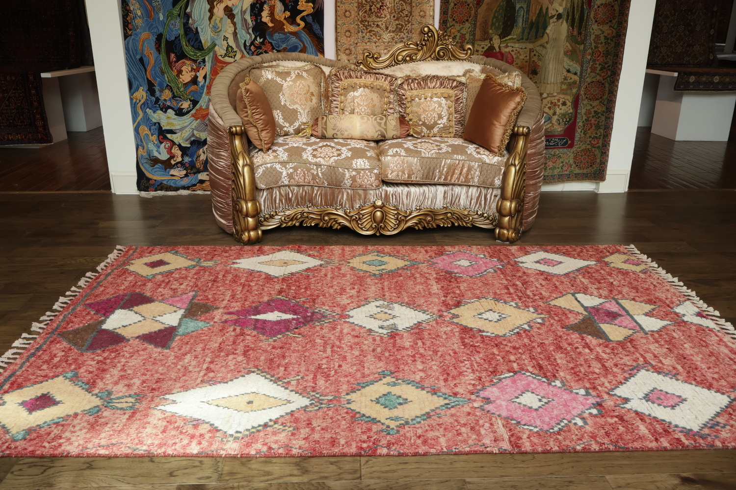 Warm Multicolor Vintage Patterned Rug For Classic Style 6x9 ft