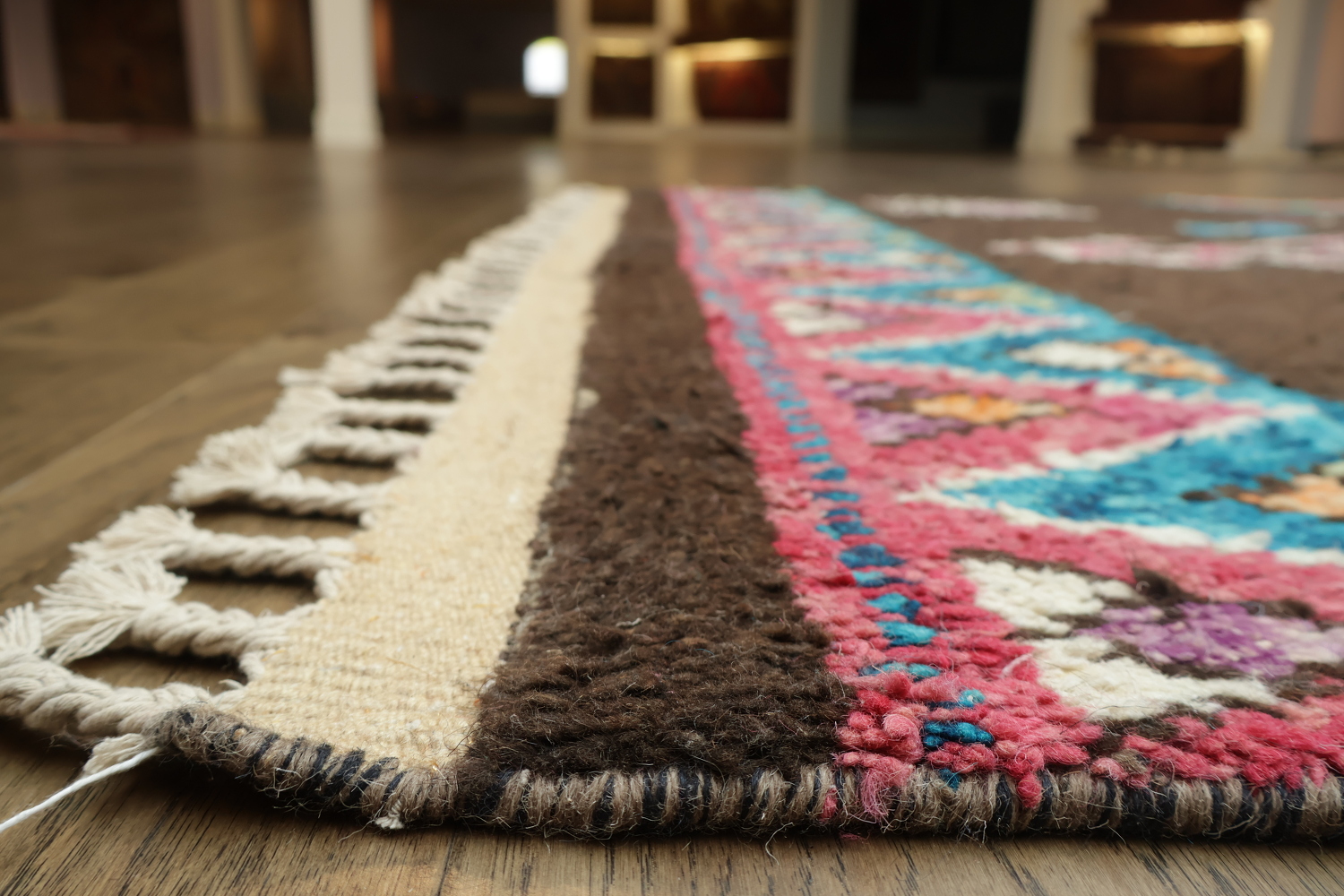 Vibrant Geometric Patterns Moroccan on a Modern Bohemian Rug 6x10 ft