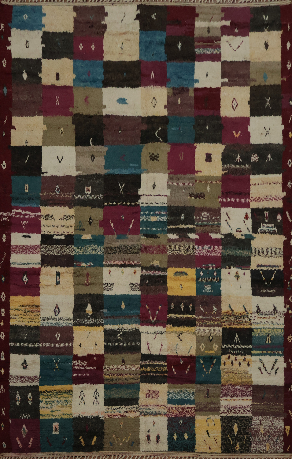 Handcrafted Moroccan Area Rug 10x14 with Deep Earthy Tones
