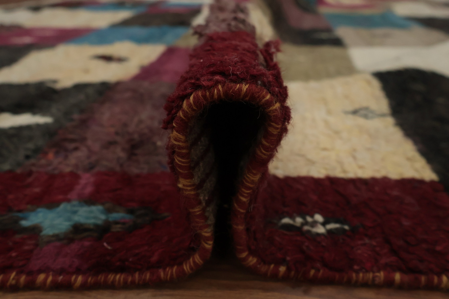 Handcrafted Moroccan Area Rug 10x14 with Deep Earthy Tones