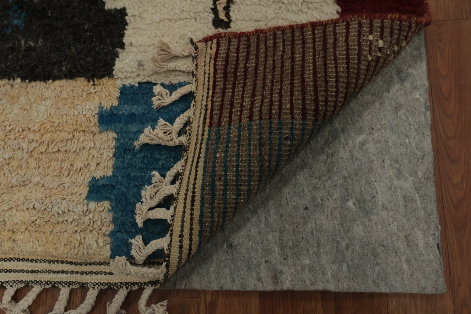 Handcrafted Moroccan Area Rug 10x14 with Deep Earthy Tones