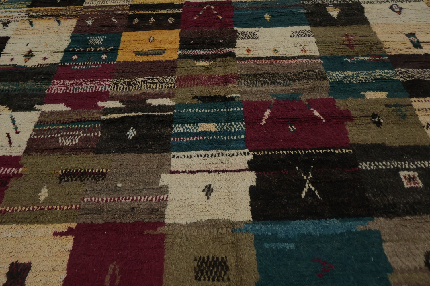 Handcrafted Moroccan Area Rug 10x14 with Deep Earthy Tones