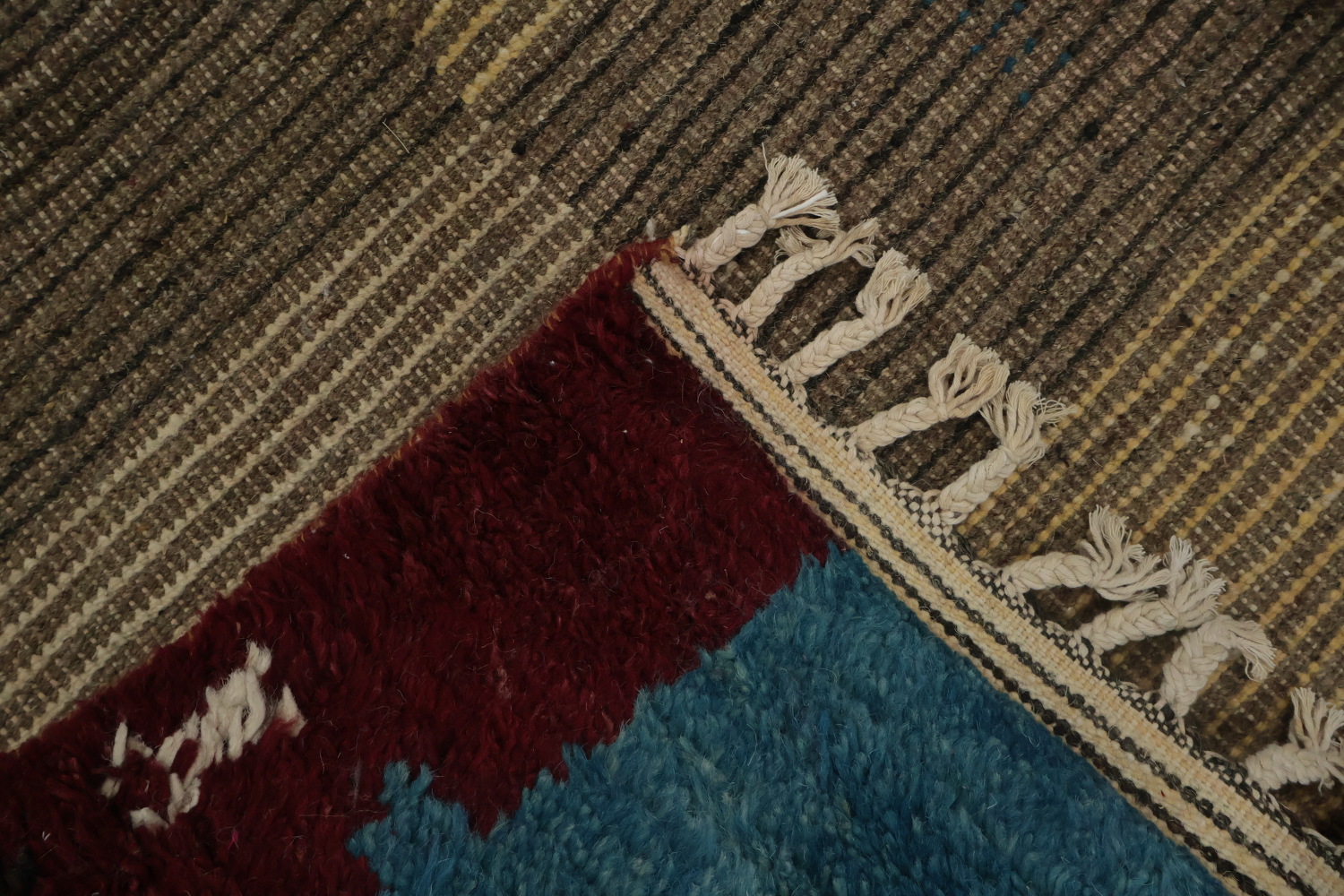 Handcrafted Moroccan Area Rug 10x14 with Deep Earthy Tones