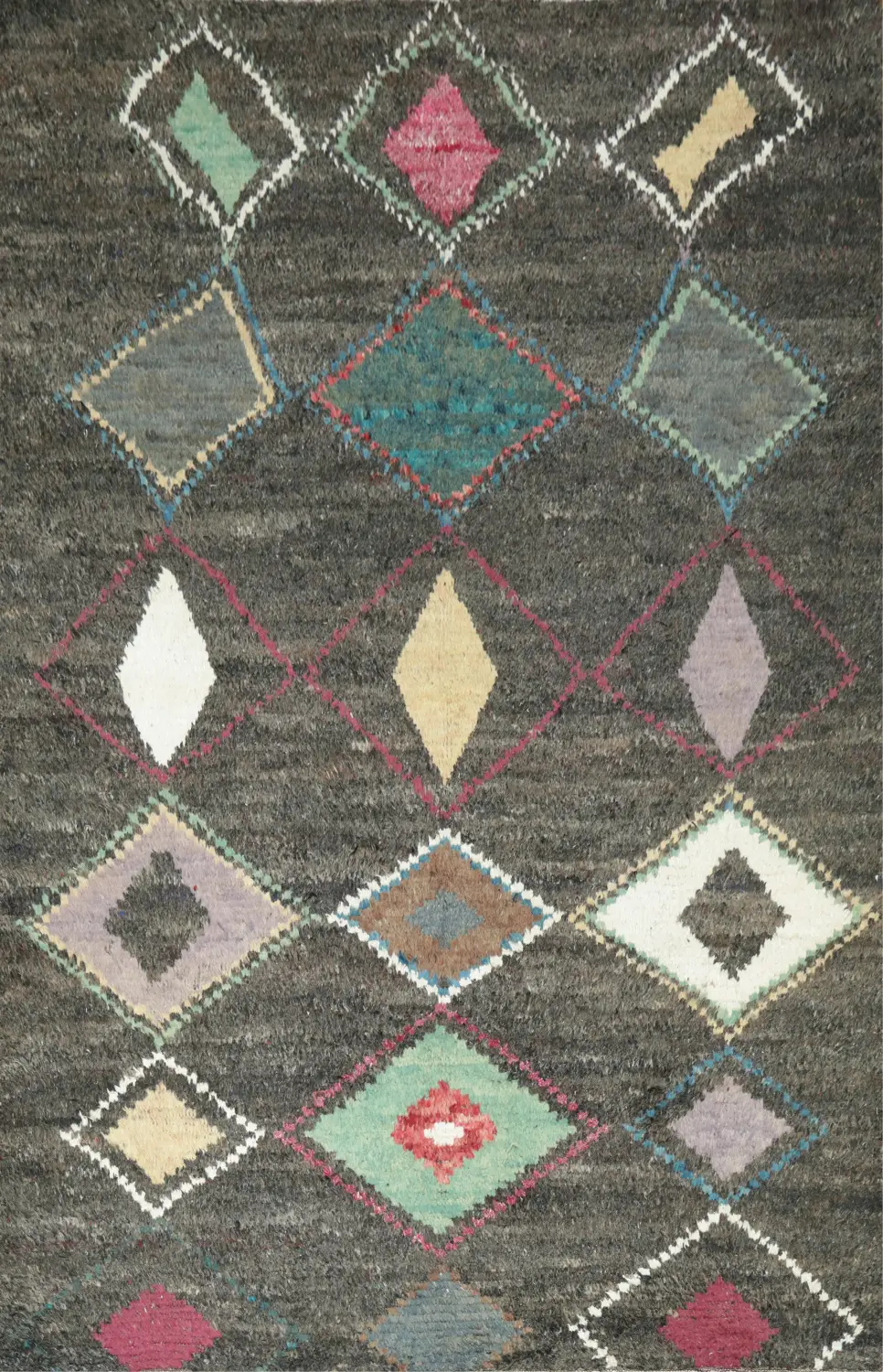 Elegant Chevron and Diamond Pattern Moroccan Rug for Urban Spaces 6x10