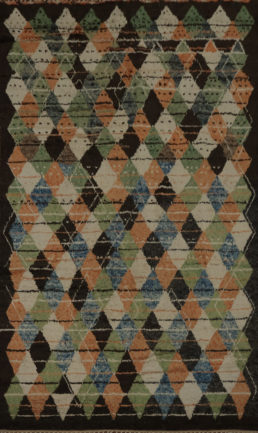 Bold Elements Geometric Moroccan Wool Large Rug 10x15