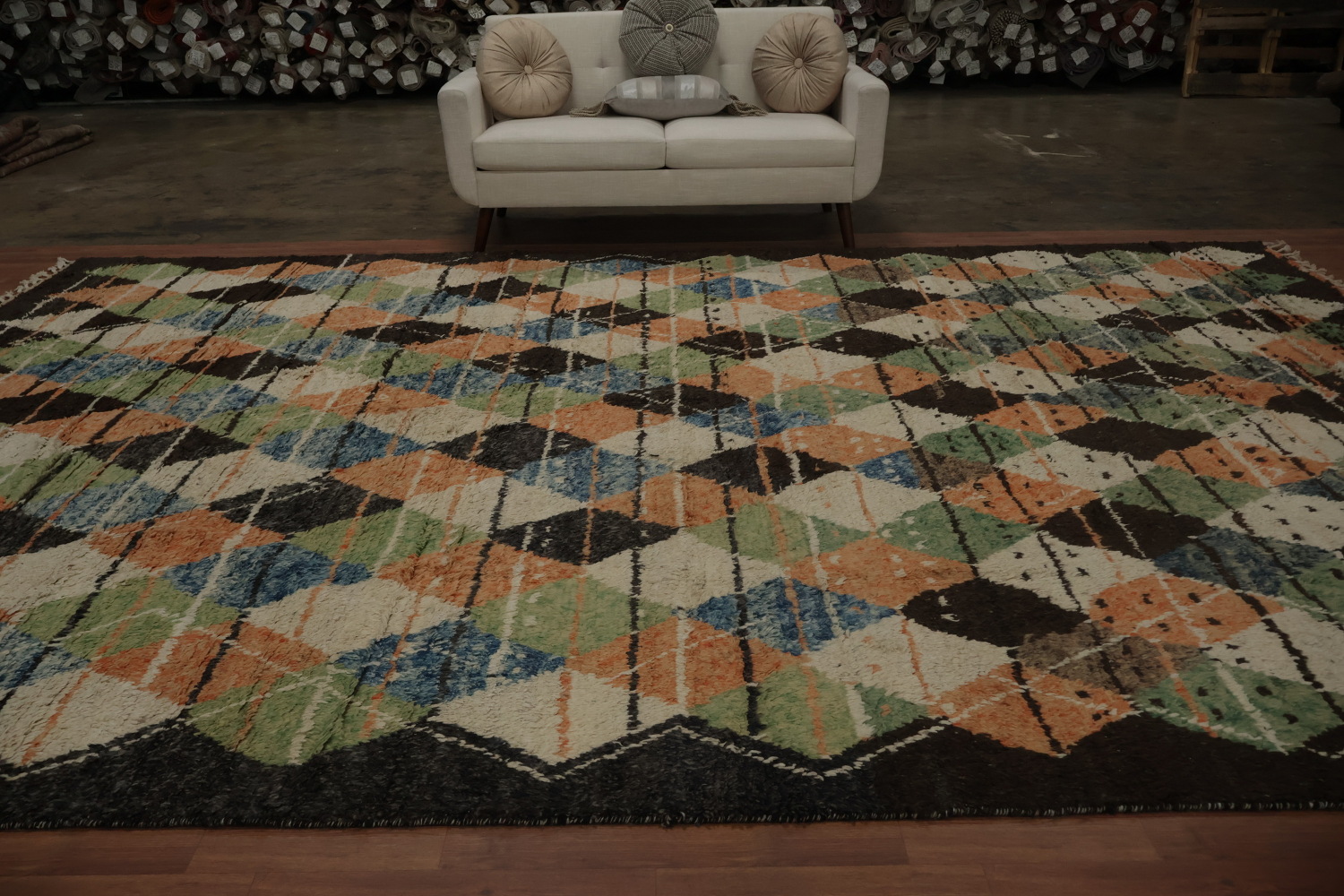 Bold Elements Geometric Moroccan Wool Large Rug 10x15