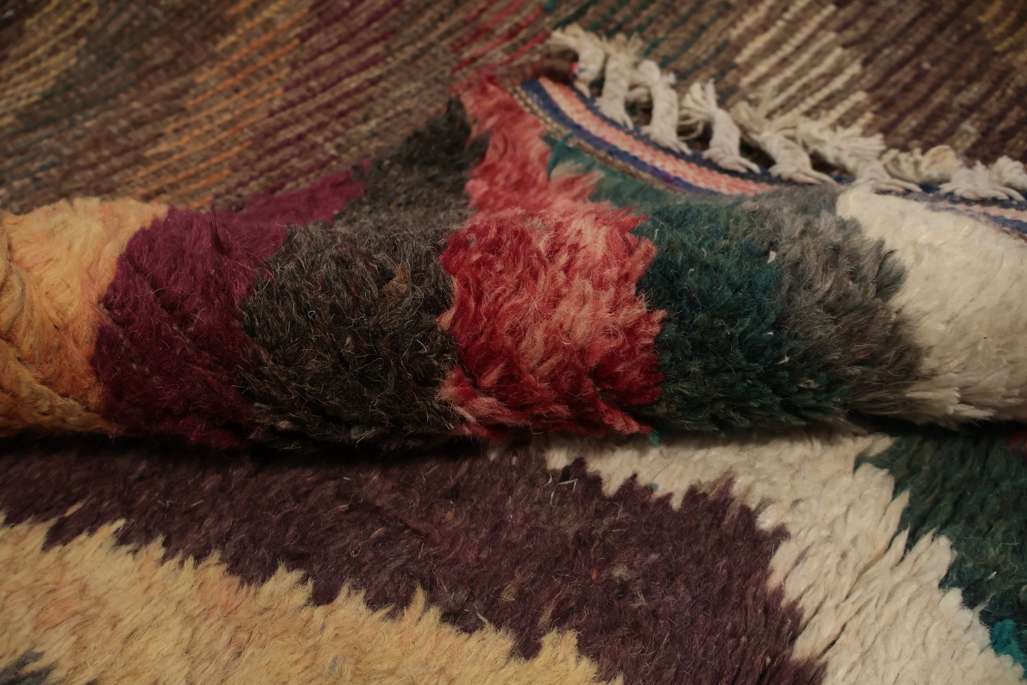 Stylish Diamond Moroccan Wool Area Rug 6x9 in Vibrant Earthy Hues