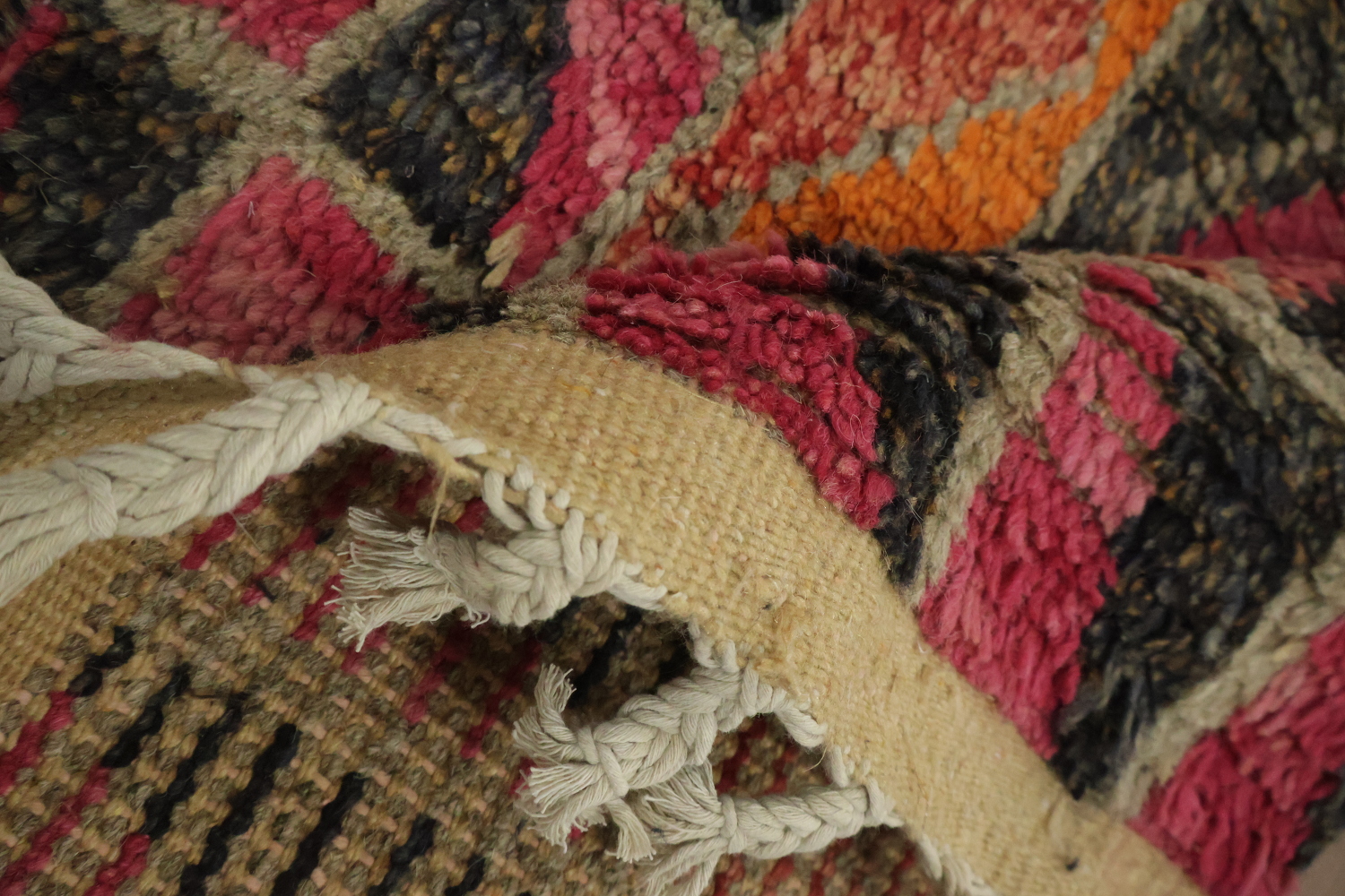 Geometric Moroccan Wool Runner Rug 2x13