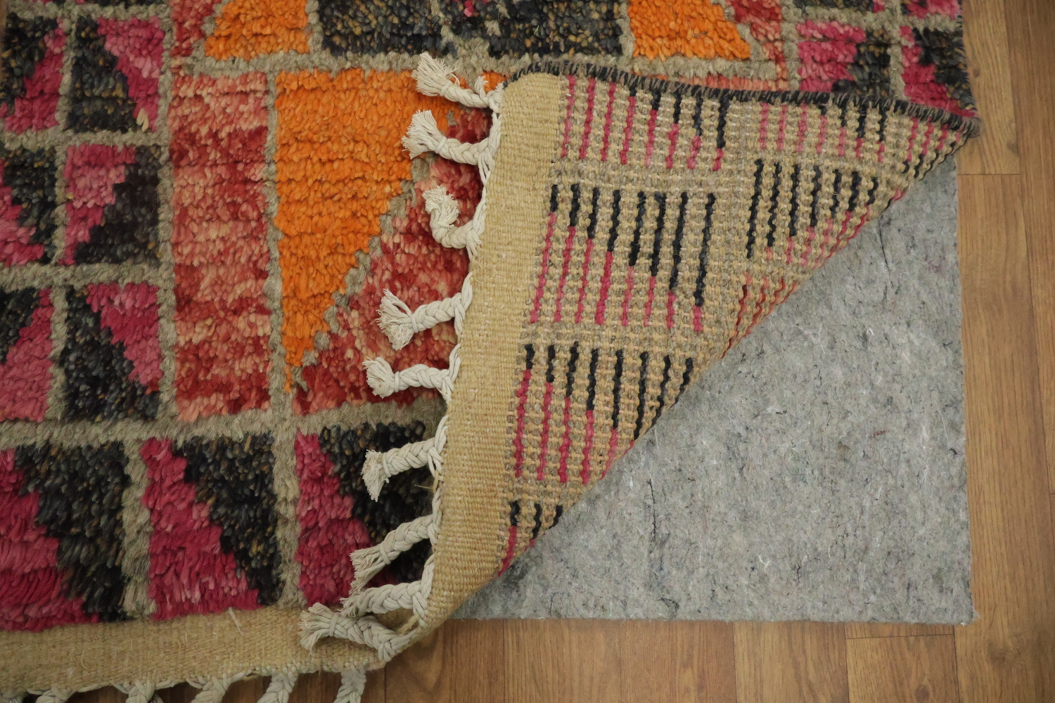 Geometric Moroccan Wool Runner Rug 2x13