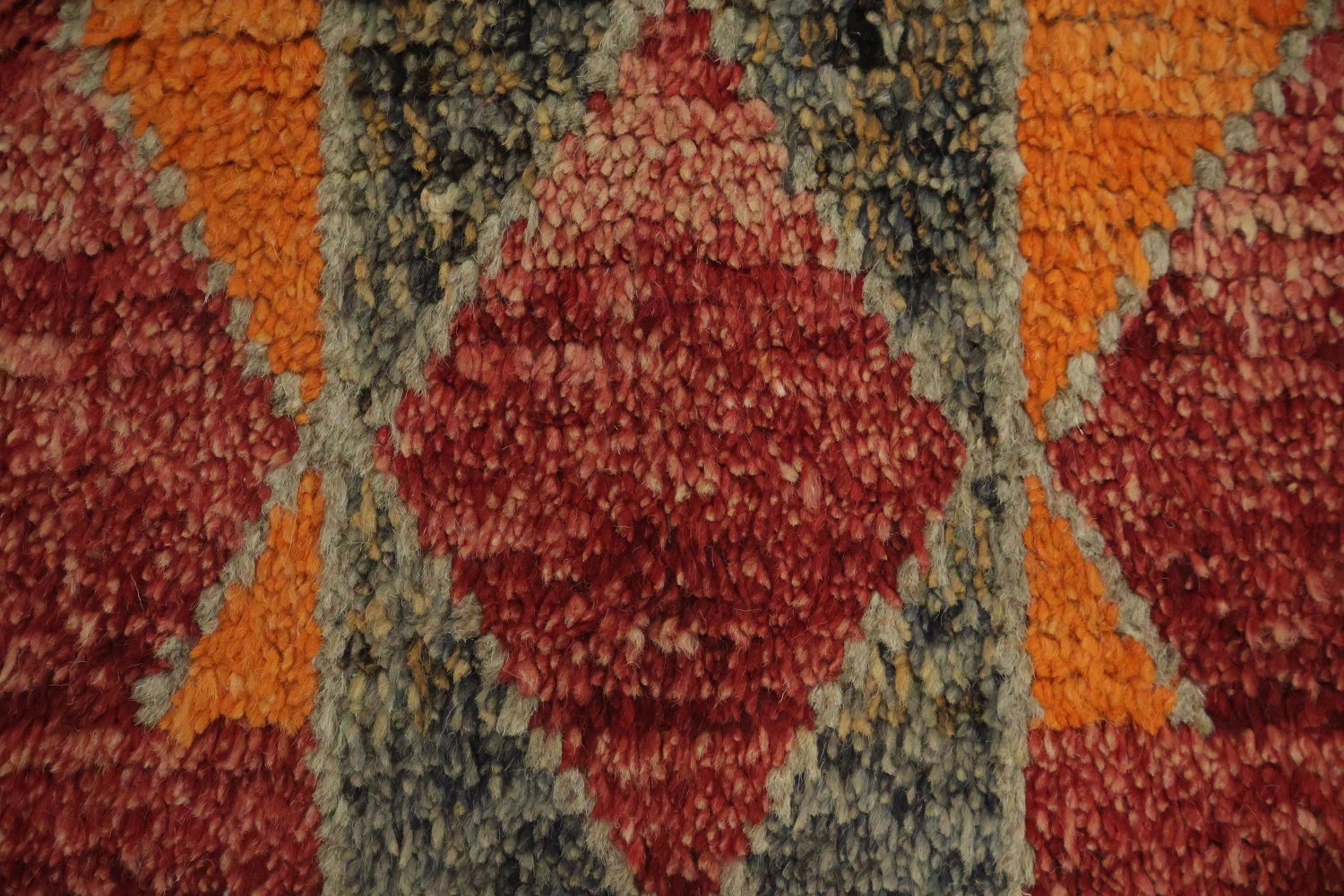 Geometric Moroccan Wool Runner Rug 2x13
