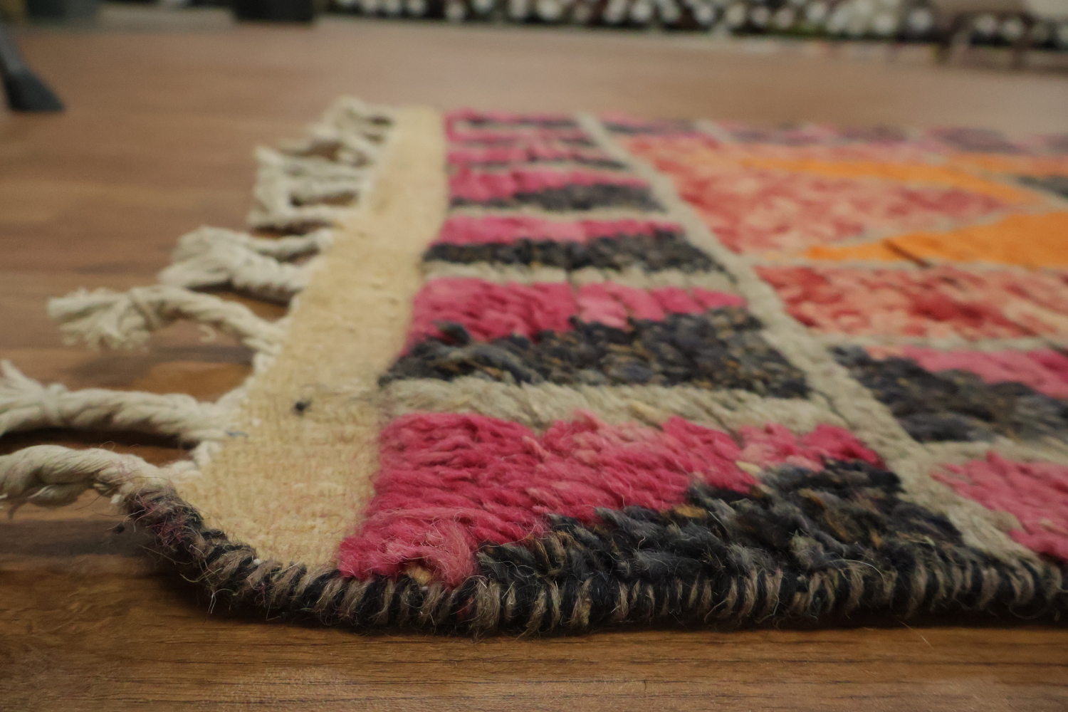 Geometric Moroccan Wool Runner Rug 2x13