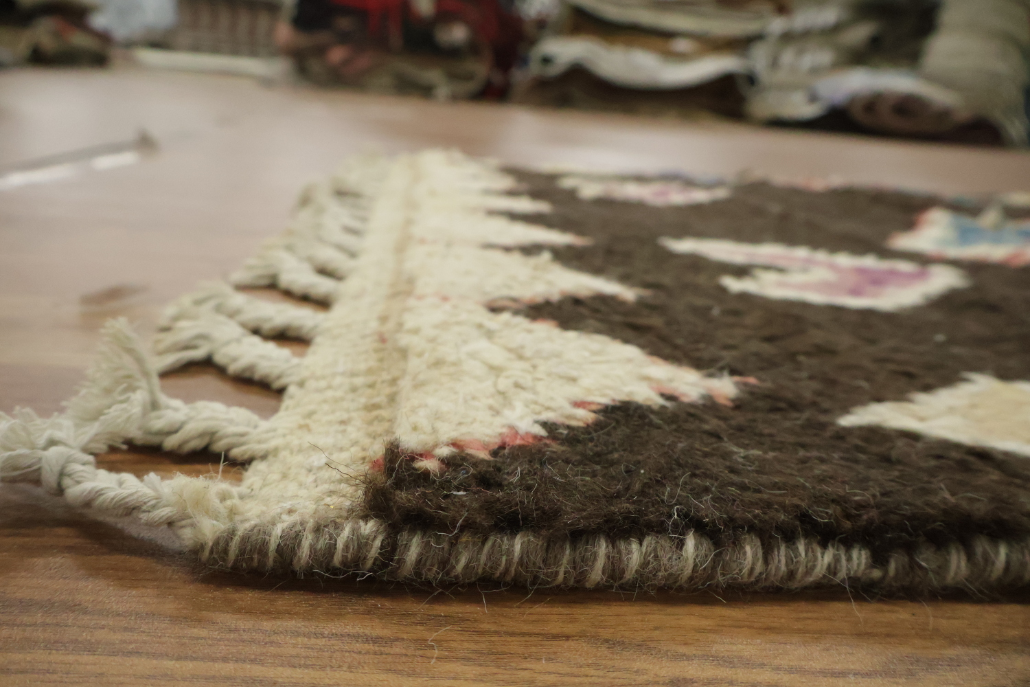 Colorful Moroccan Diamond Motif Rug - Perfect for Hallways 12' 9'' X 2' 11''