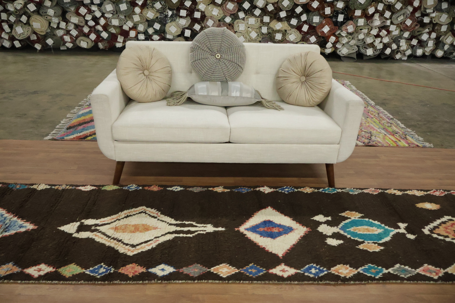 Colorful Moroccan Diamond Motif Rug - Perfect for Hallways 12' 9'' X 2' 11''