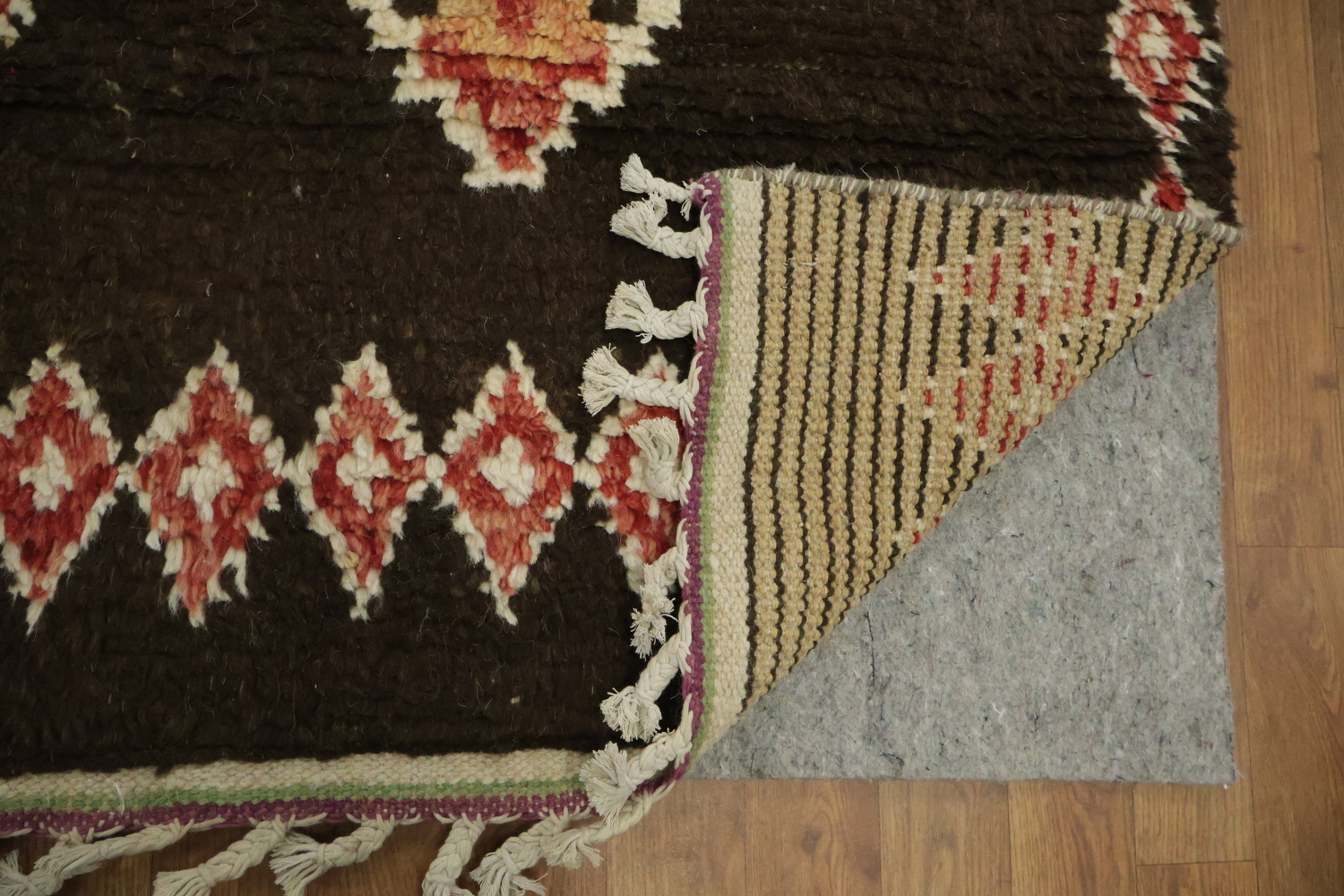Colorful Moroccan Diamond Motif Rug - Perfect for Hallways 12' 9'' X 2' 11''