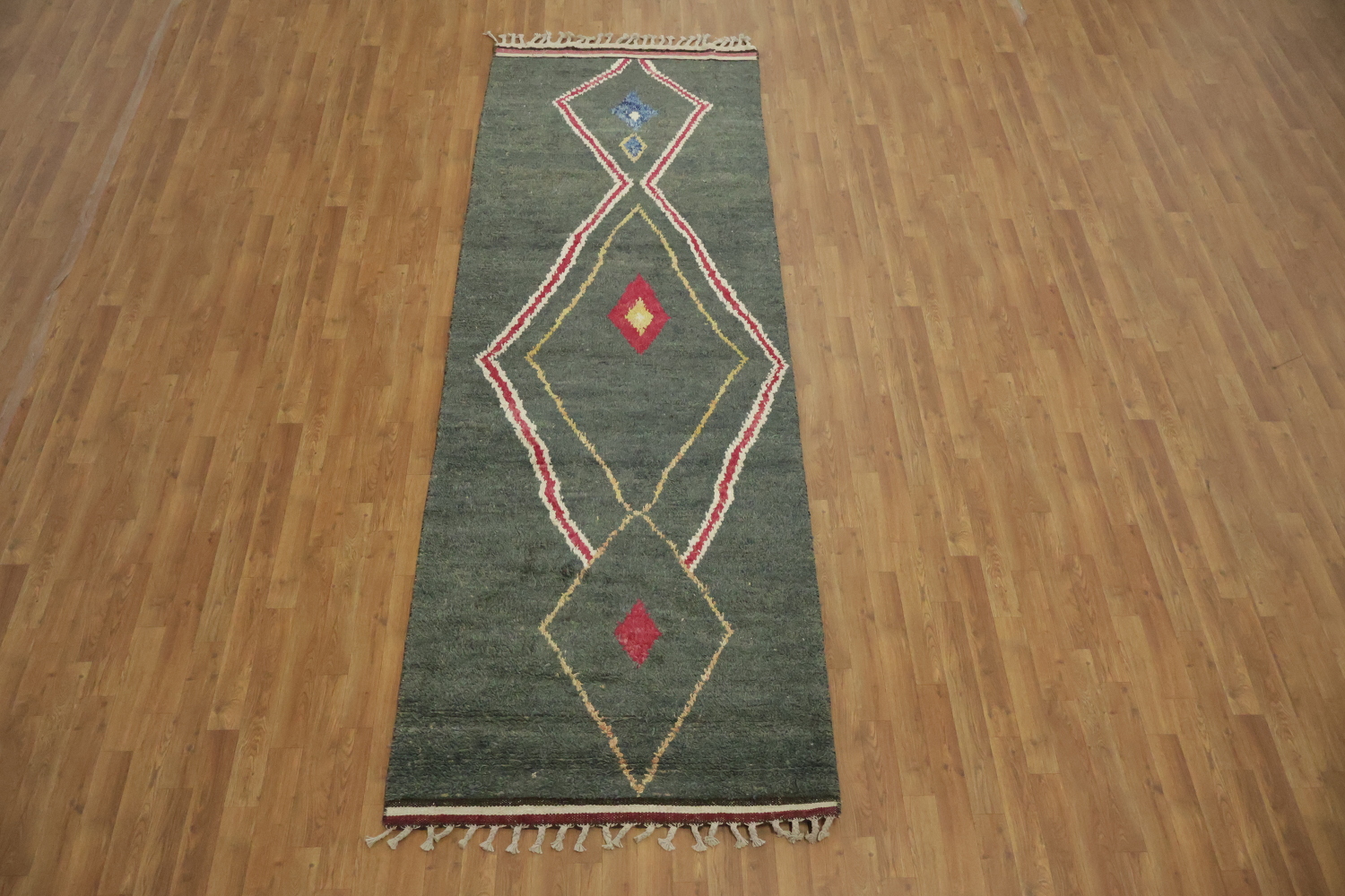 Tribal Moroccan Wool Runner Rug 4x11