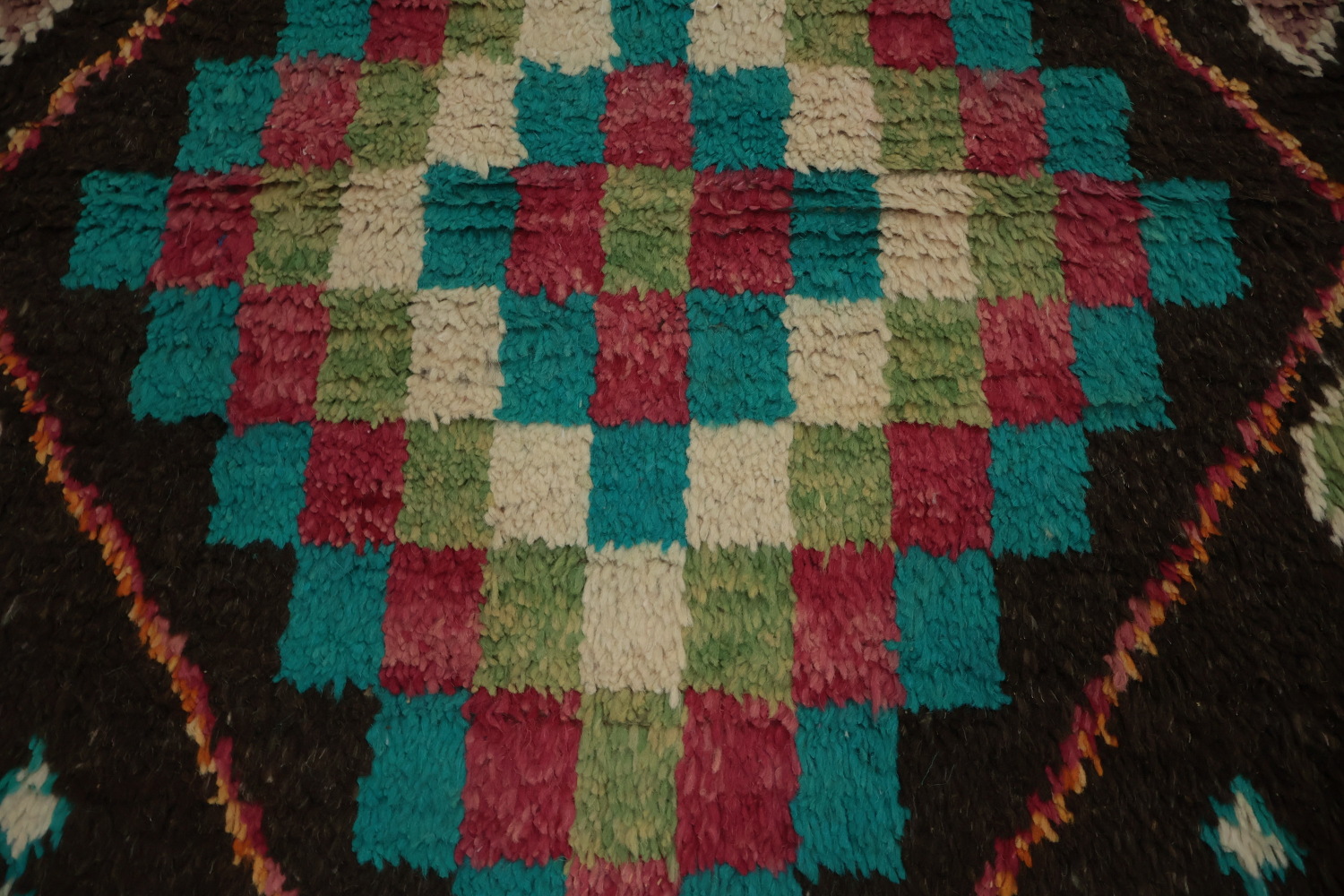 Dynamic Moroccan Wool Runner Rug 3x13 with Geometric Elegance
