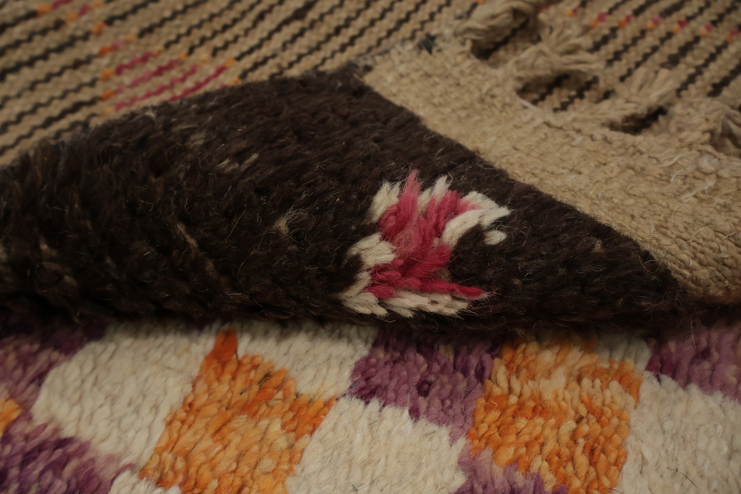 Dynamic Moroccan Wool Runner Rug 3x13 with Geometric Elegance