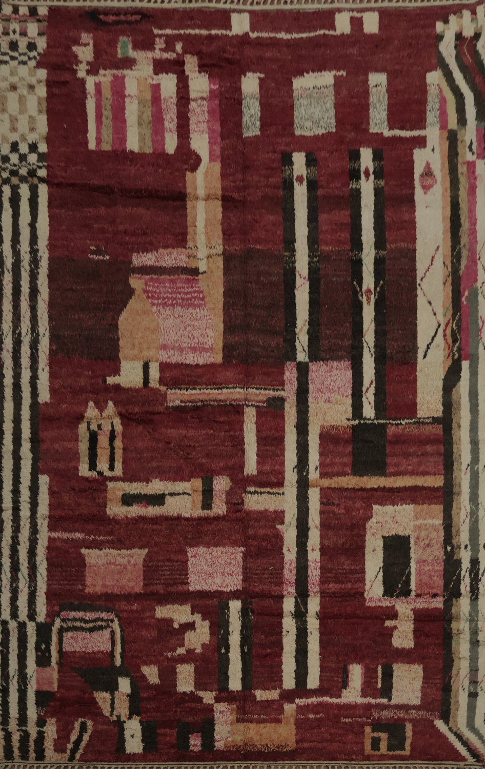 Modern Art-Inspired Moroccan Large Rug 12x16 for Stylish Living Rooms