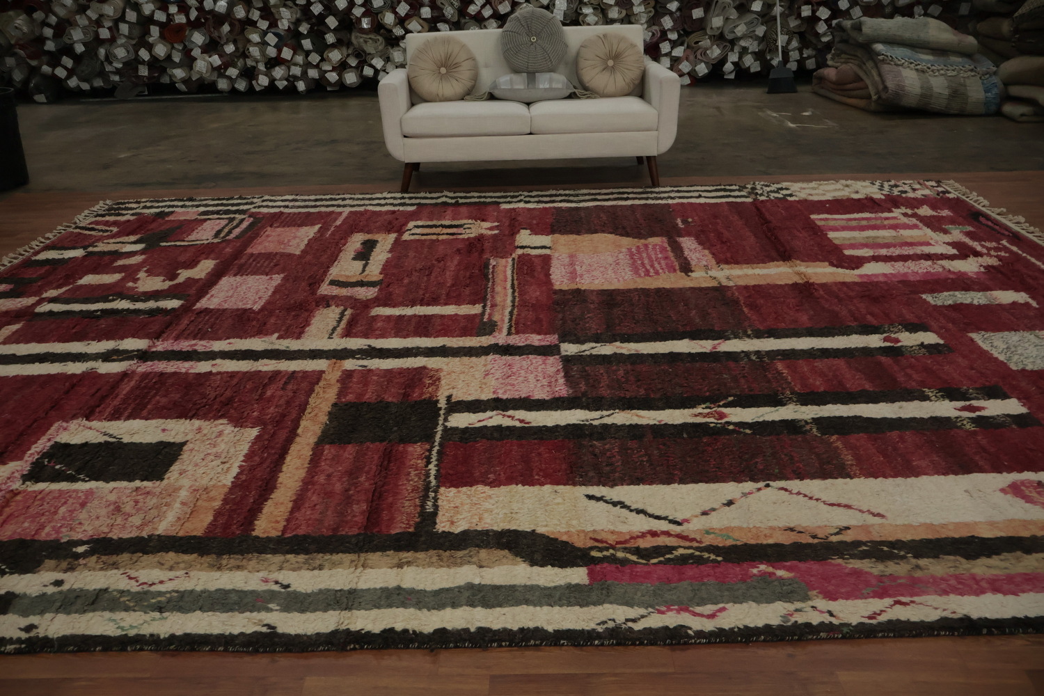 Modern Art-Inspired Moroccan Large Rug 12x16 for Stylish Living Rooms