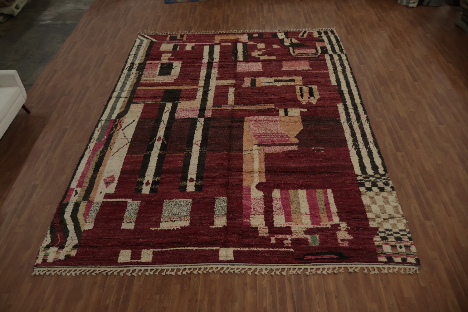 Modern Art-Inspired Moroccan Large Rug 12x16 for Stylish Living Rooms