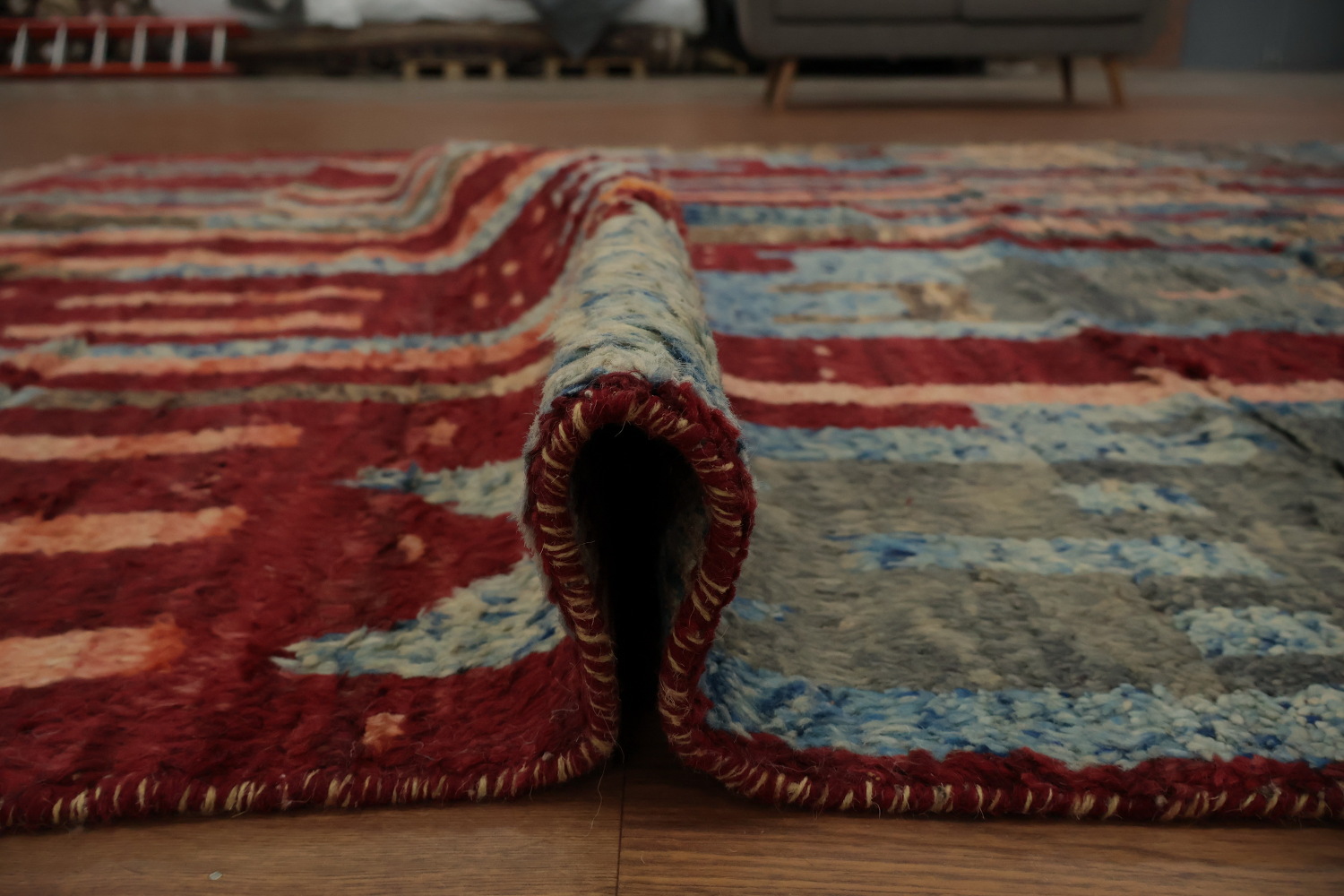 Vibrant Stripes Nomadic Artistic Moroccan Area Rug 8x11