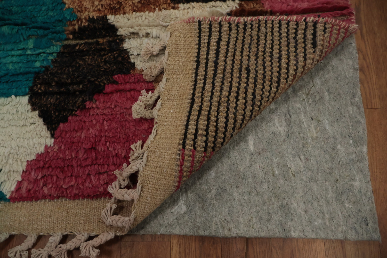 Multicolor Moroccan Area Rug 7x11 with Abstract Artistic Design