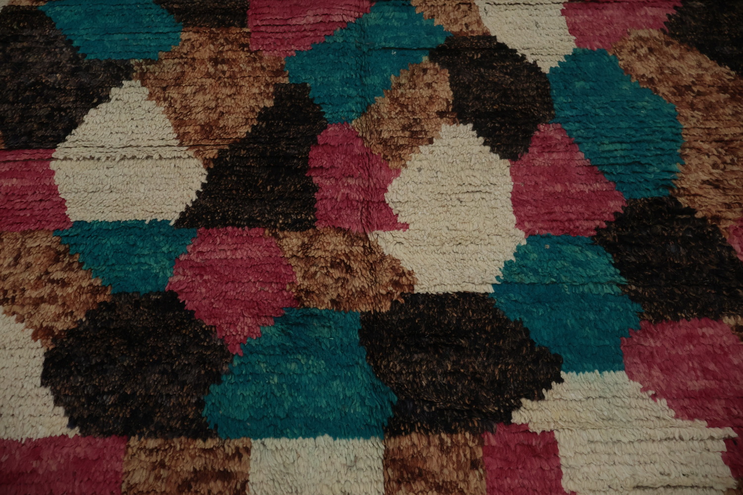Multicolor Moroccan Area Rug 7x11 with Abstract Artistic Design