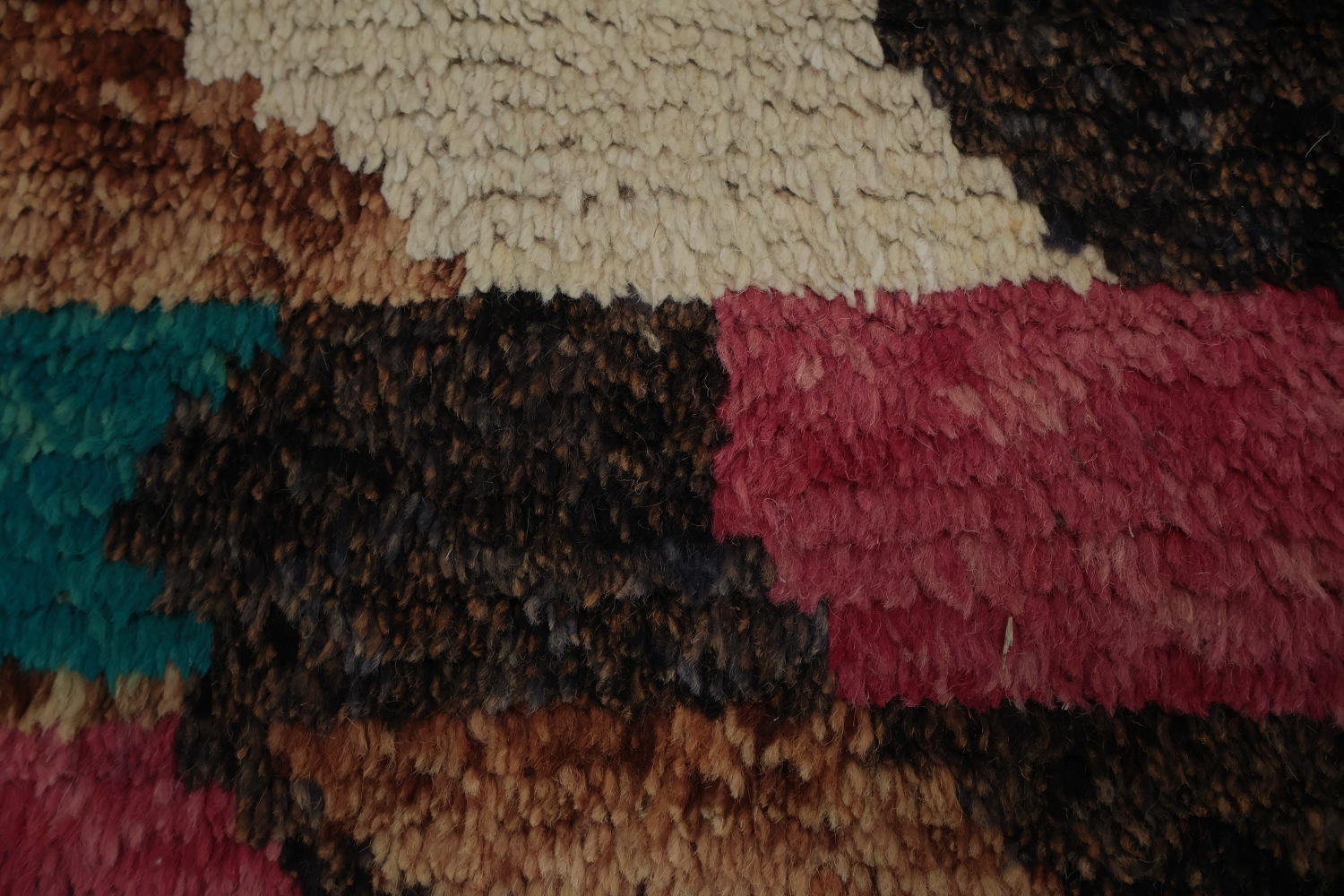 Multicolor Moroccan Area Rug 7x11 with Abstract Artistic Design