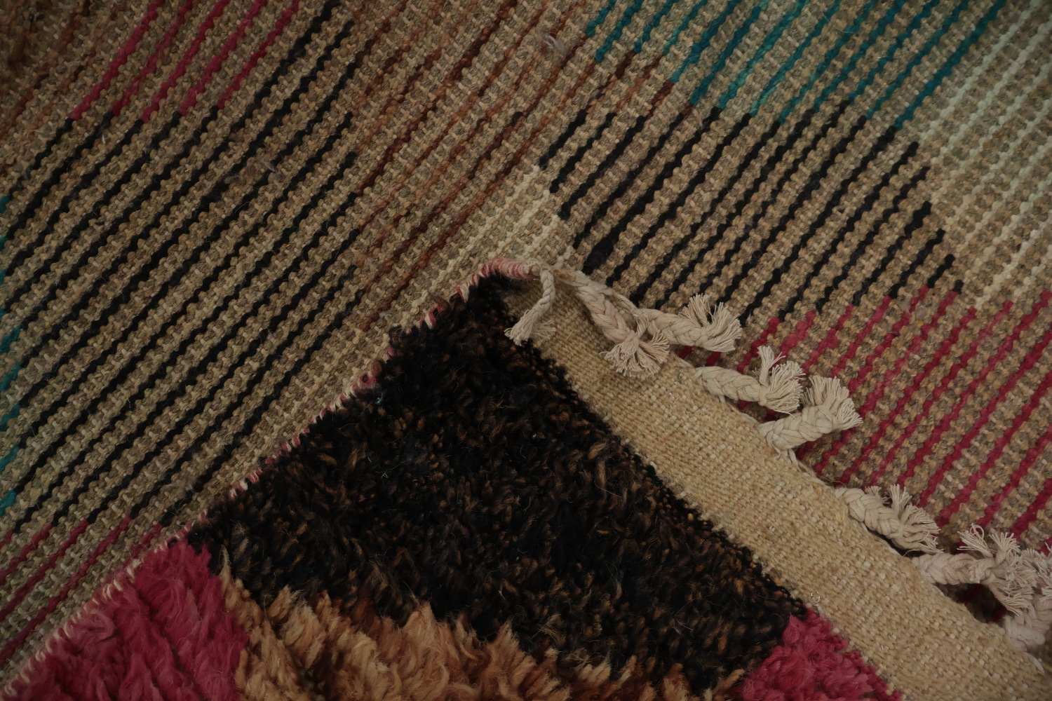 Multicolor Moroccan Area Rug 7x11 with Abstract Artistic Design