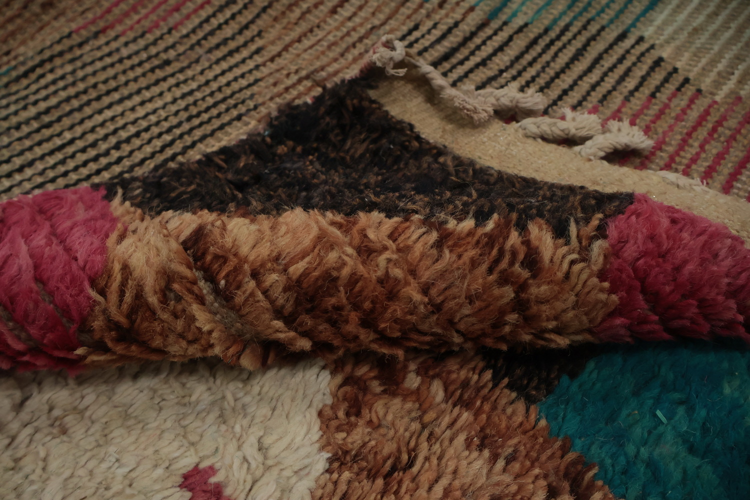 Multicolor Moroccan Area Rug 7x11 with Abstract Artistic Design
