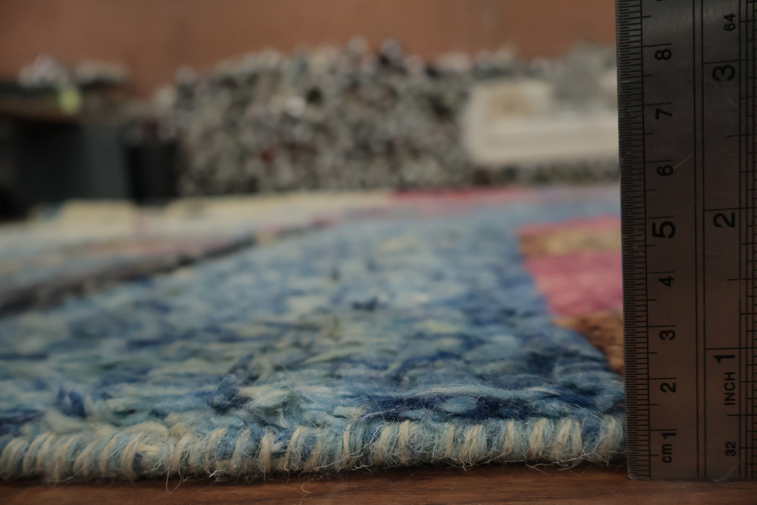 Abstract Cityscape-Inspired Moroccan Wool Handmade Rug 12x19