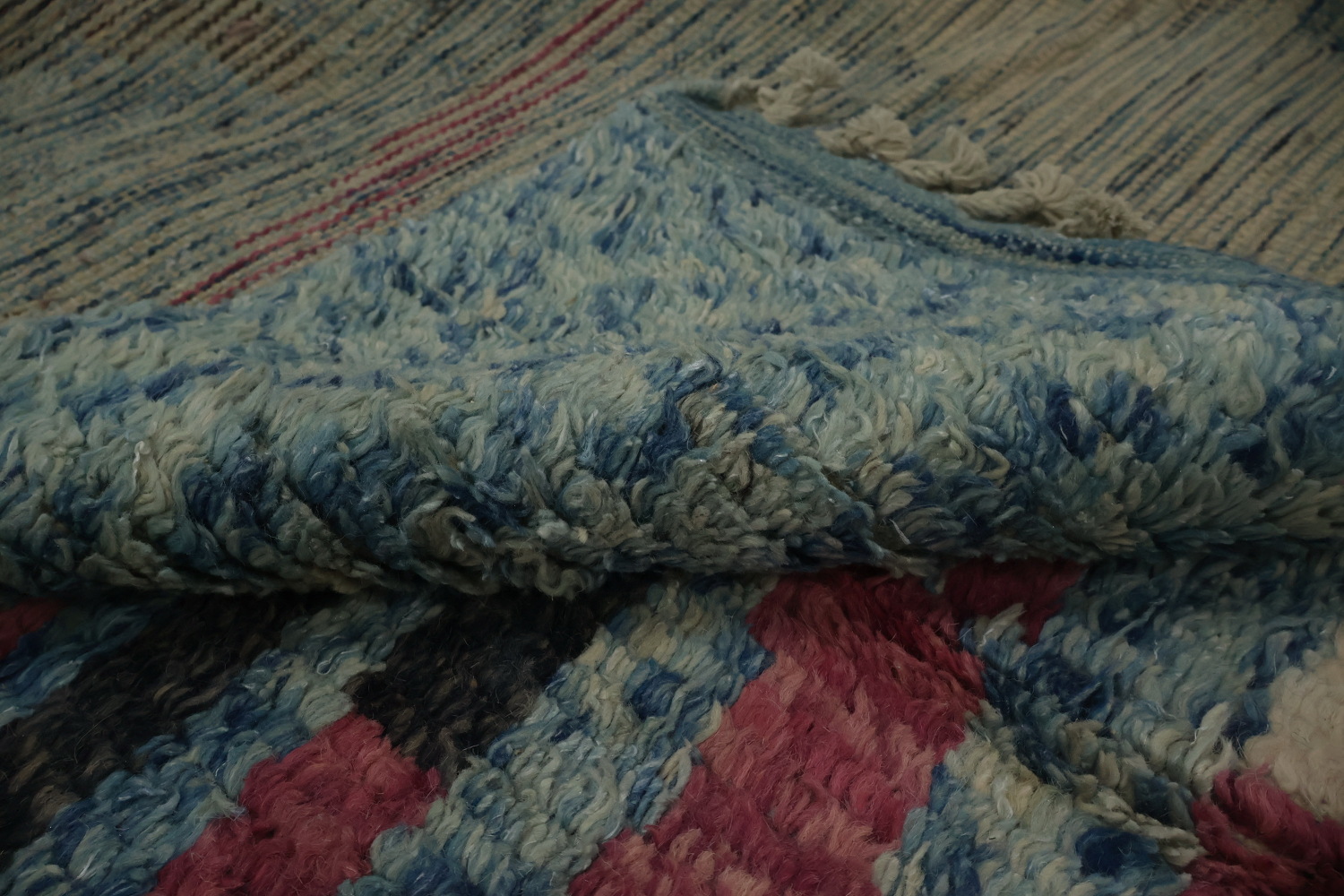 Abstract Cityscape-Inspired Moroccan Wool Handmade Rug 12x19