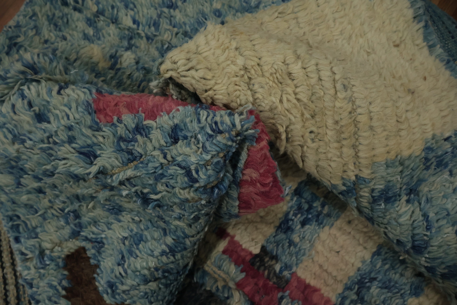 Abstract Cityscape-Inspired Moroccan Wool Handmade Rug 12x19