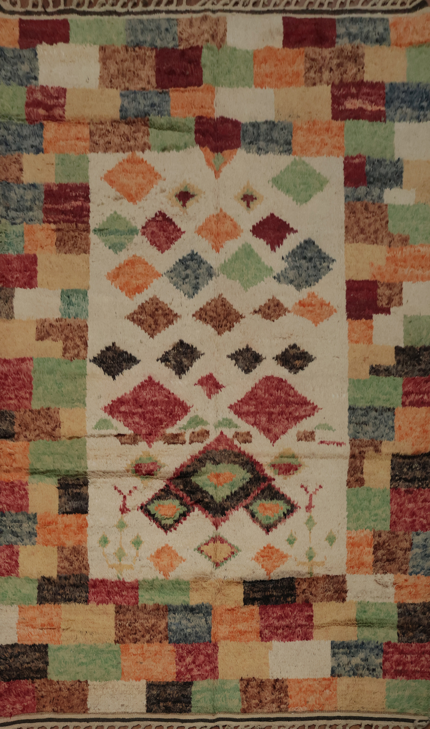Vibrant Multicolor Moroccan Area Rug 7x11 Perfect for Living Room