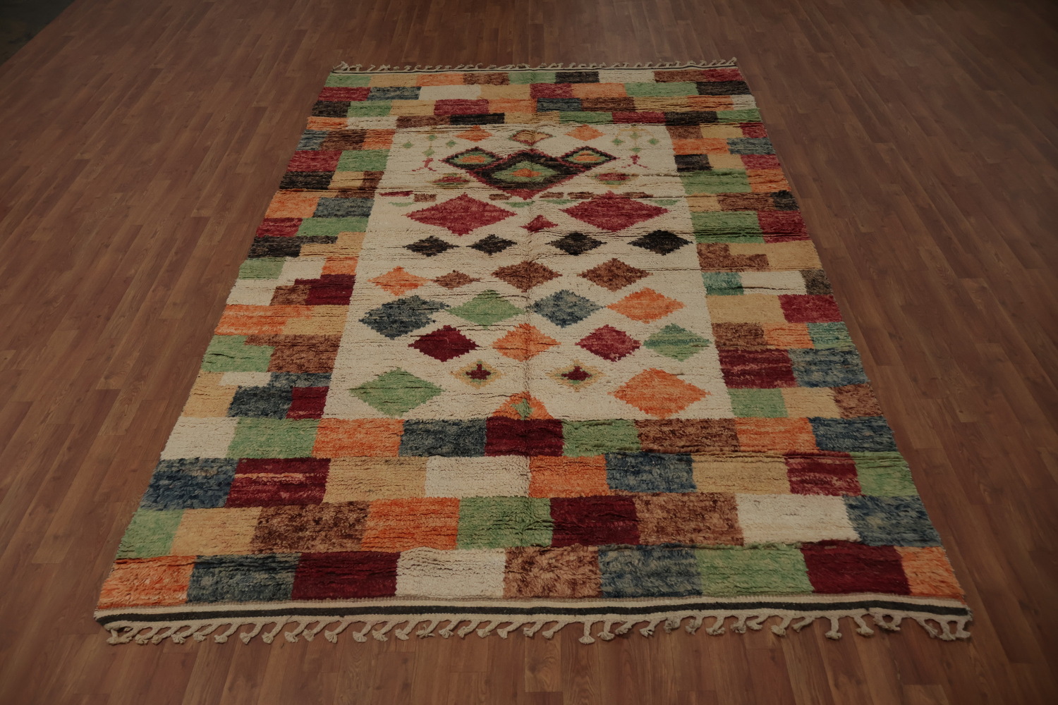 Vibrant Multicolor Moroccan Area Rug 7x11 Perfect for Living Room