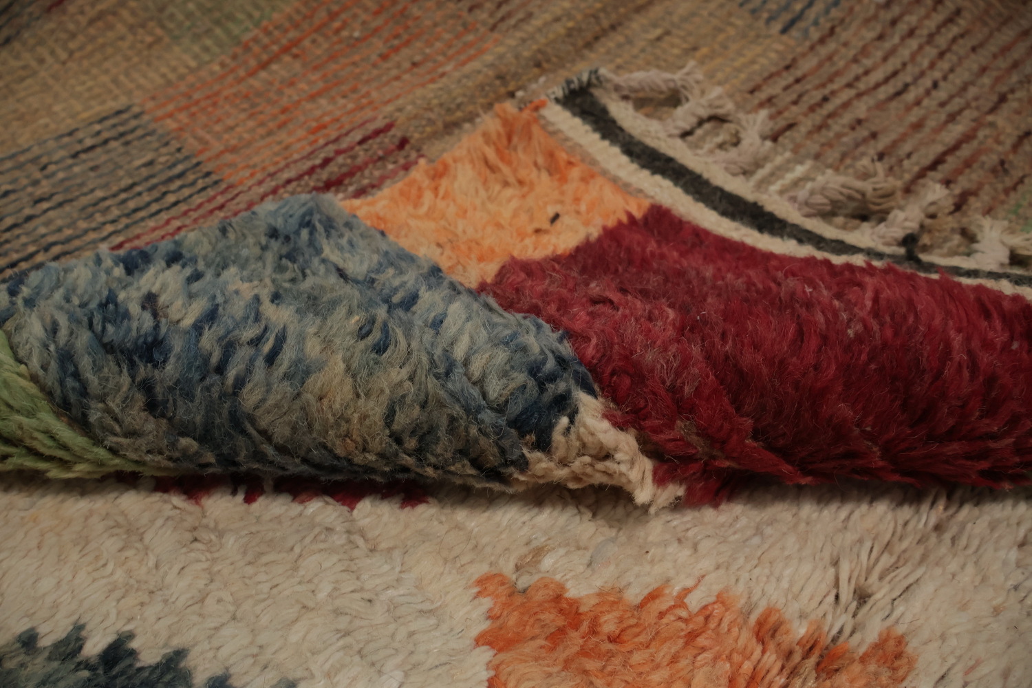 Vibrant Multicolor Moroccan Area Rug 7x11 Perfect for Living Room