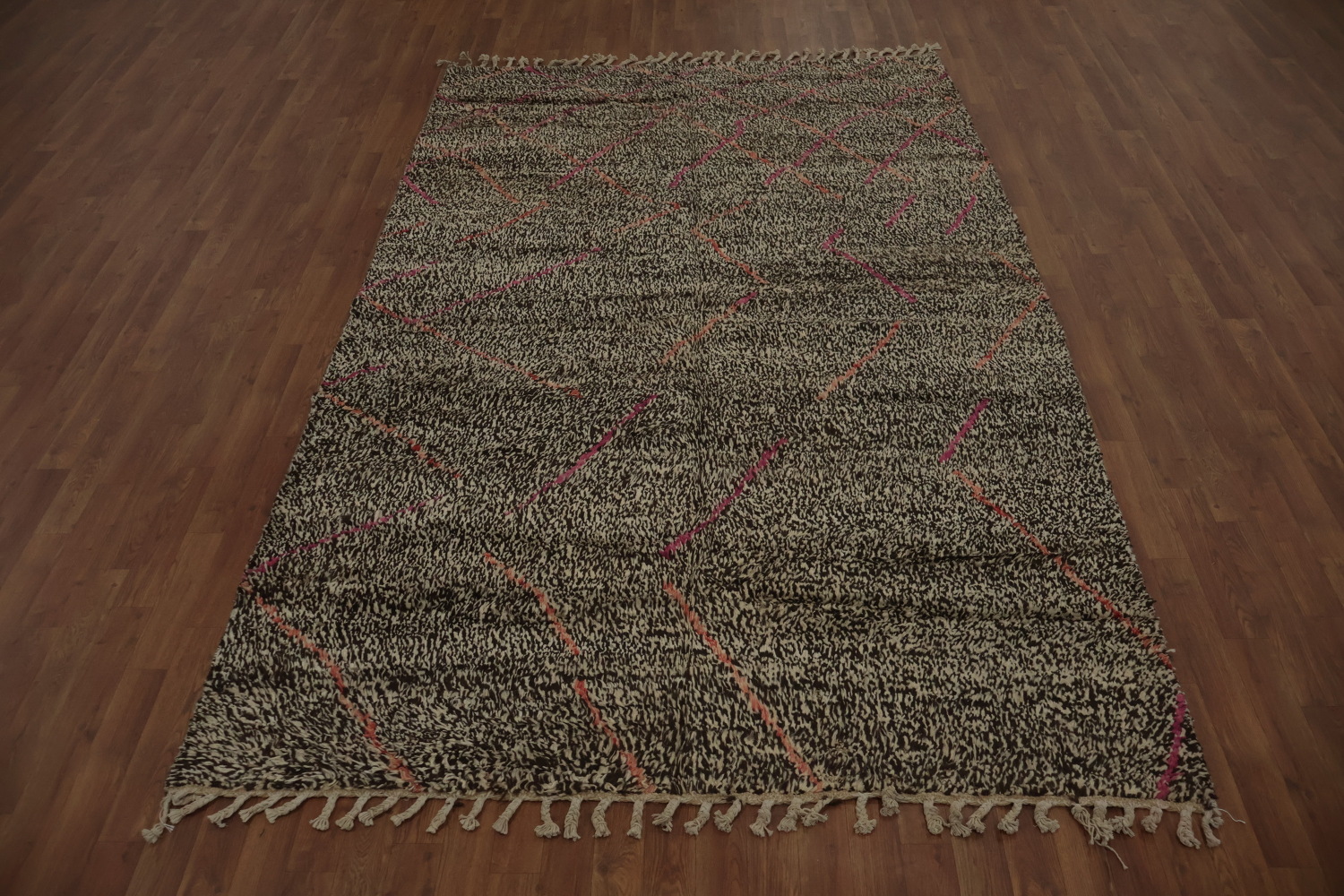 Handmade Moroccan Wool Area Rug 6x10 with Intricate Design Details