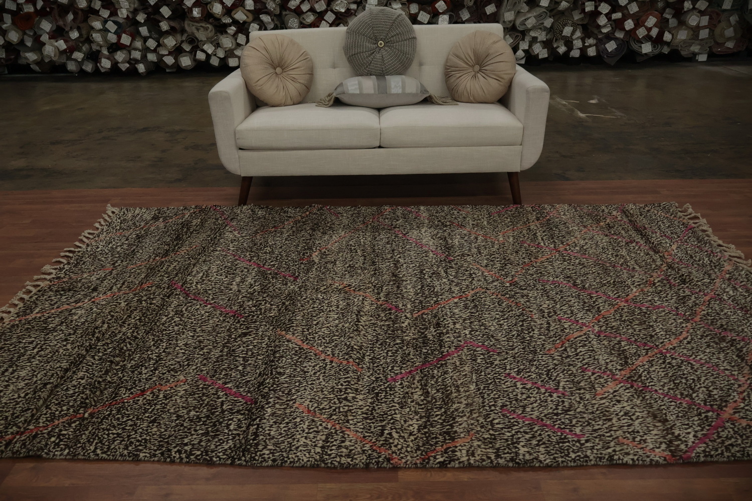 Handmade Moroccan Wool Area Rug 6x10 with Intricate Design Details