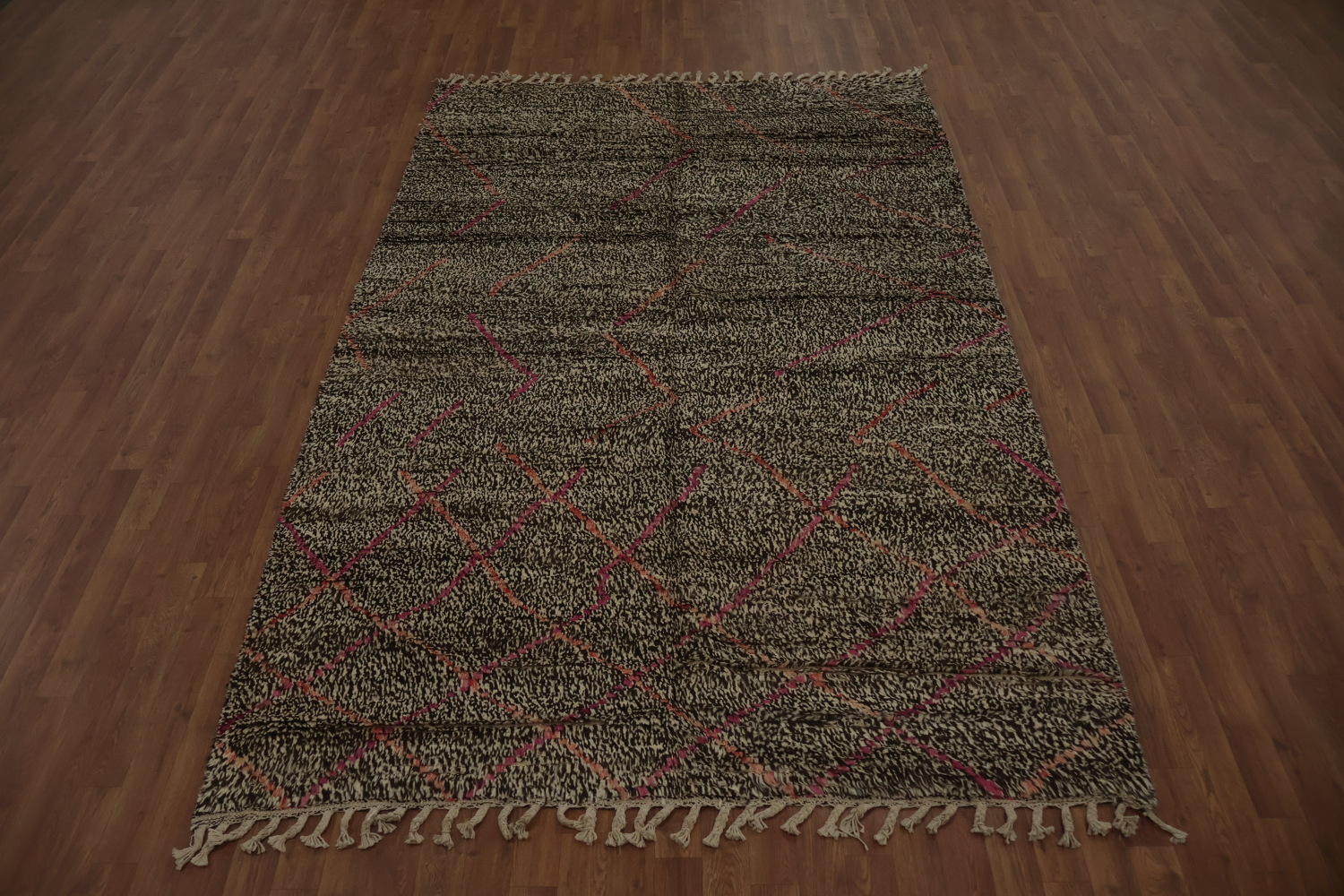 Handmade Moroccan Wool Area Rug 6x10 with Intricate Design Details